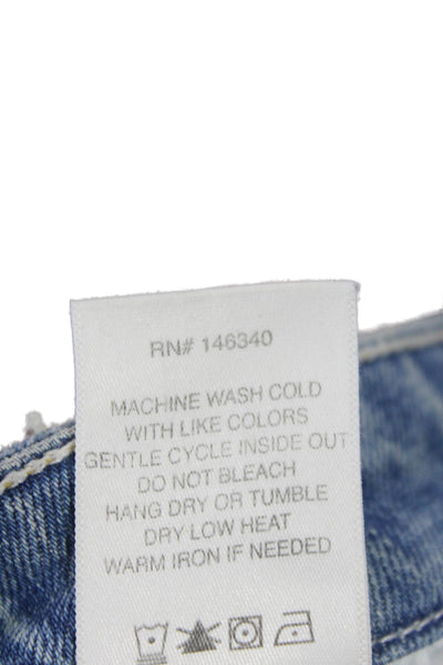 Amo Womens Cotton Denim Distressed 5 Pocket Mid-Rise Skinny Jeans Blue Size 25