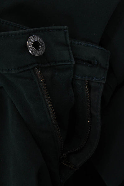 AG Adriano Goldschmied Womens Cotton Low-Rise Cigarette Jeans Green Size 26R