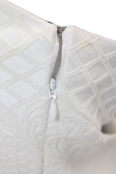 Parker Womesn Cotton Blend Textured Sleeveless Halter Dress White Size XS