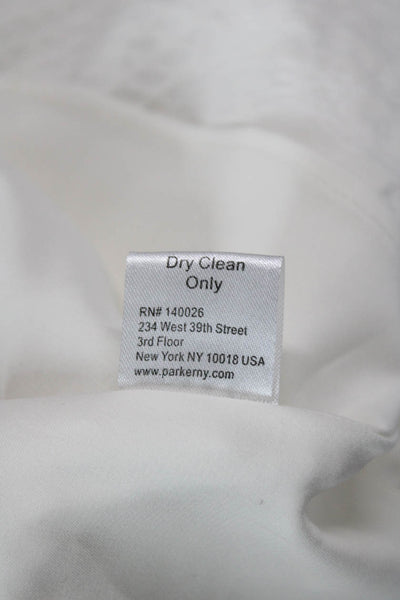 Parker Womesn Cotton Blend Textured Sleeveless Halter Dress White Size XS