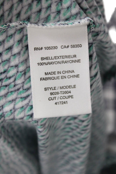 Joie Womens Abstract Print Round Neck Pullover Tank Top Blouse Blue Size XS