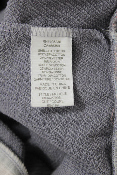 Soft Joie Womens Cotton Blend Plaid Pullover Sweatshirt Top Blue Size XS