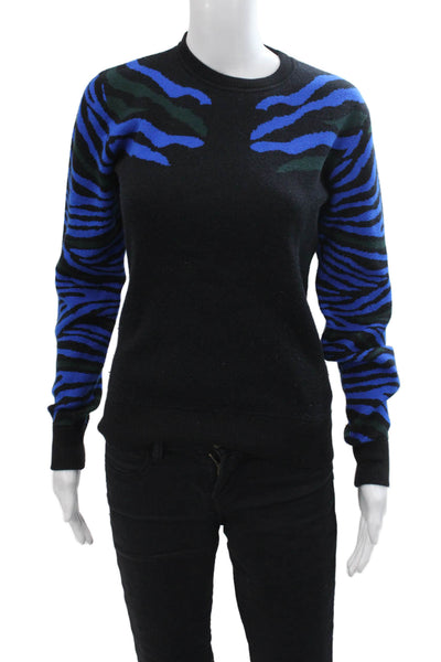 Torn by Ronny Kobo Womens Knit Abstract Pullover Sweater Top Black Size S