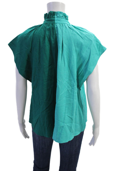 Crosby By Mollie Burch Womens Color Block Button-Down Shirt Blue Size M