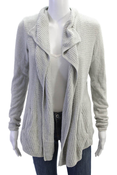 Barefoot Dreams® Womens Open Front Waterfall Collar Cardigan Gray Size S