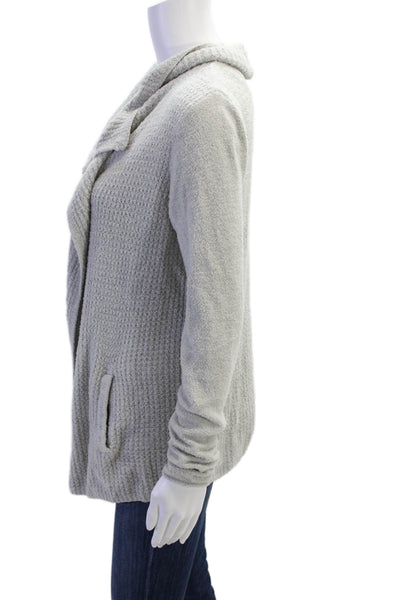 Barefoot Dreams® Womens Open Front Waterfall Collar Cardigan Gray Size S