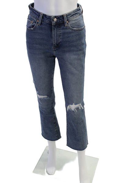 Pistola Womens High Waisted Distressed Bootcut Jeans Blue Size 25