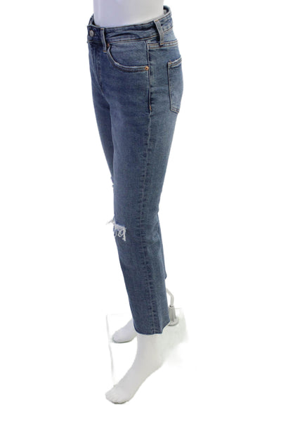 Pistola Womens High Waisted Distressed Bootcut Jeans Blue Size 25