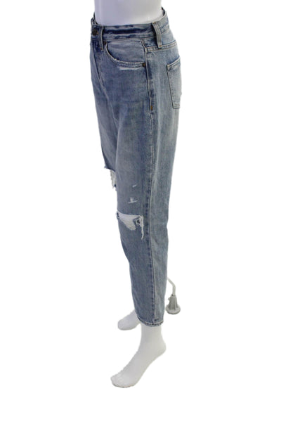 Pistola Womens High Rise Distressed Straight Leg Jeans Blue Size 25