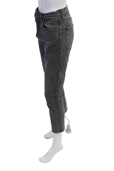 Agolde Womens High Waisted Button Fly Straight Leg Jeans Gray Size 26