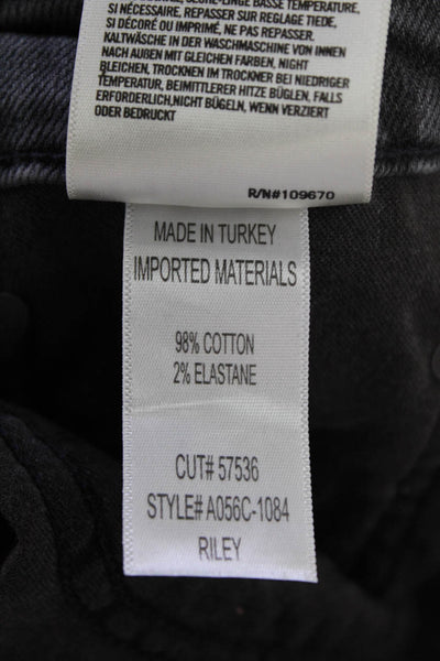 Agolde Womens High Waisted Button Fly Straight Leg Jeans Gray Size 26