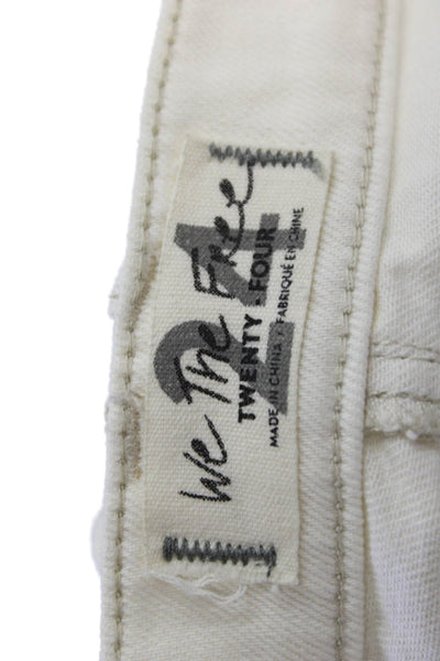 We The Free Womens Cotton Distressed 5 Pocket Denim Skirt White Size 24