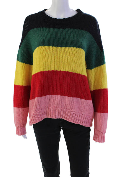 Sundry Womens Striped Long Sleeves Sweater Multi Colored Wool Blend Size 2