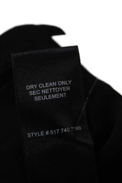Rebecca Taylor Womens Mock Neck Ruffled Short Sleeves Blouse Black Size 0