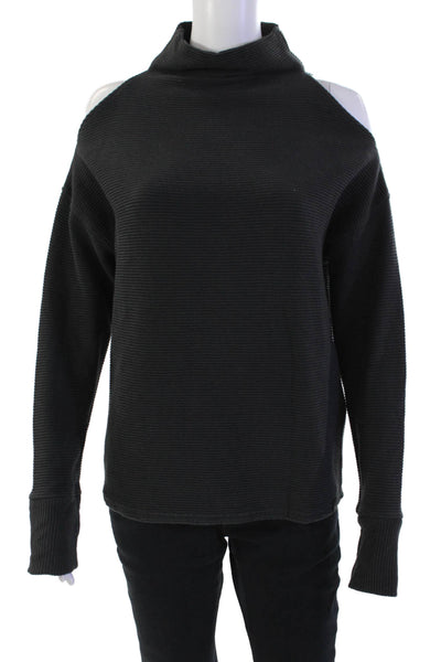 Varley Womens Long Sleeves Turtleneck Sweater Black Cotton Size Extra Small