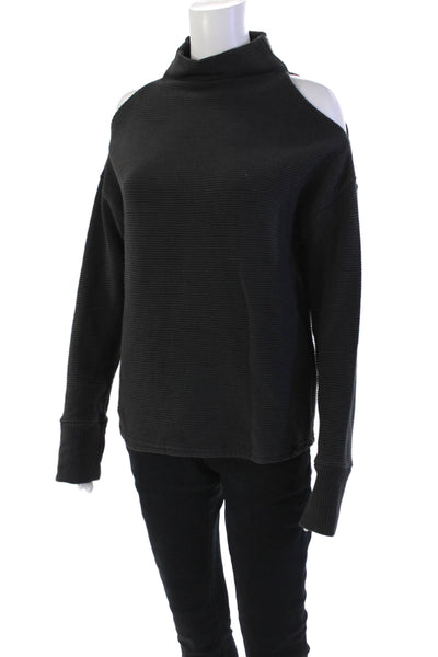 Varley Womens Long Sleeves Turtleneck Sweater Black Cotton Size Extra Small