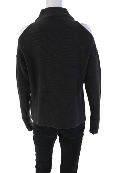 Varley Womens Long Sleeves Turtleneck Sweater Black Cotton Size Extra Small