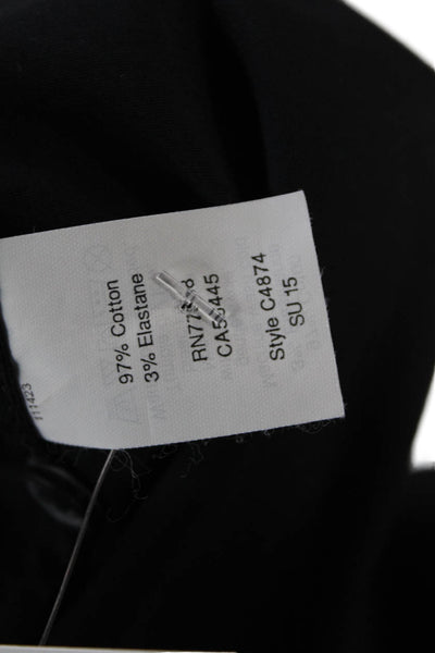 J Crew Womens Button Down Sleeveless Tank Top Jet Black Cotton Size 12