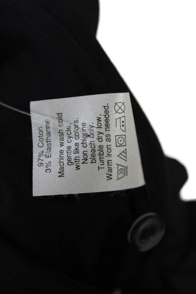 J Crew Womens Button Down Sleeveless Tank Top Jet Black Cotton Size 12