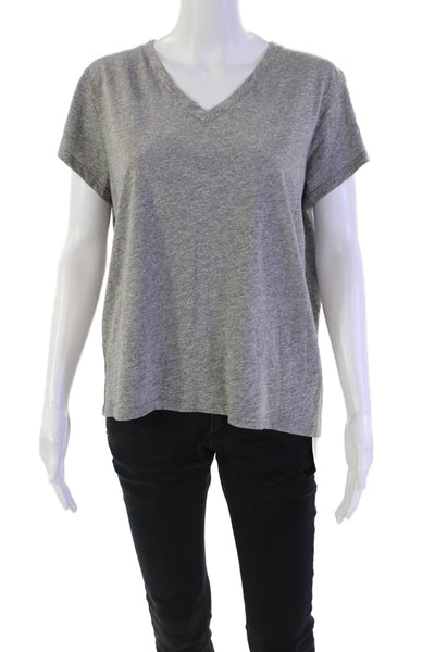 Feel the Piece Terre Jacobs Womens V Neck Tee Shirt Gray Size Extra Small