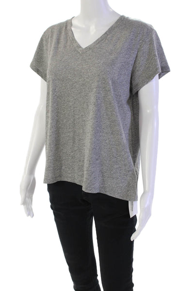 Feel the Piece Terre Jacobs Womens V Neck Tee Shirt Gray Size Extra Small