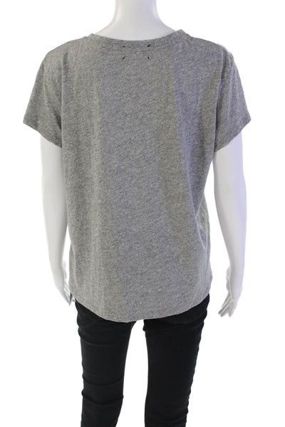Feel the Piece Terre Jacobs Womens V Neck Tee Shirt Gray Size Extra Small