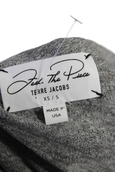 Feel the Piece Terre Jacobs Womens V Neck Tee Shirt Gray Size Extra Small