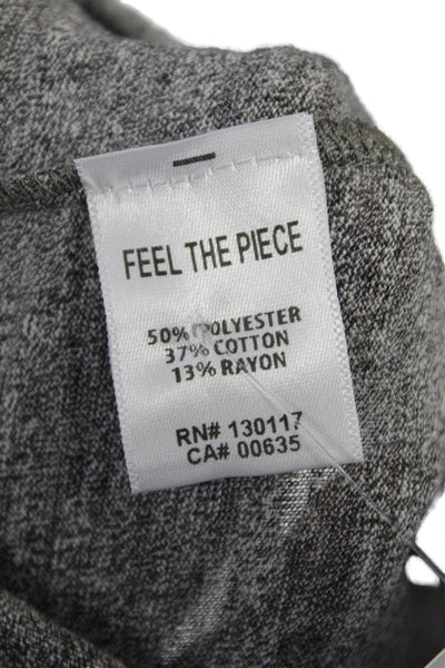 Feel the Piece Terre Jacobs Womens V Neck Tee Shirt Gray Size Extra Small