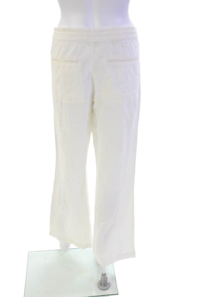 Joie Womens Cotton Zip Drawstring Straight Leg Casual Pants White Size 06