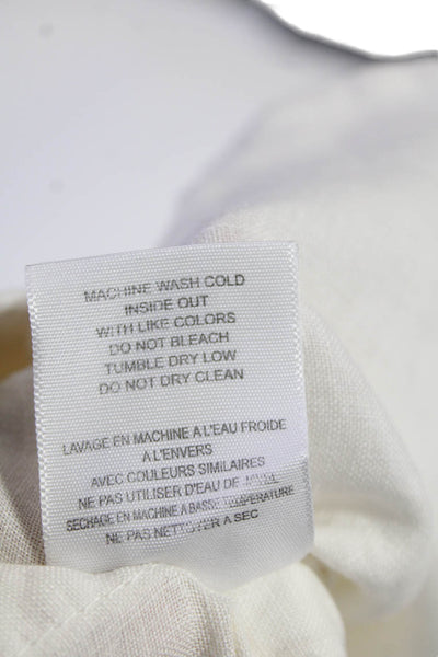 Joie Womens Cotton Zip Drawstring Straight Leg Casual Pants White Size 06