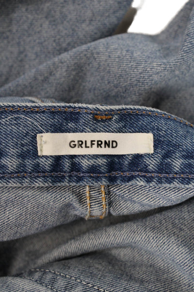 Grlfrnd Womens High Rise Button Up Skinny Leg Karolina Jeans Blue Cotton Size 25