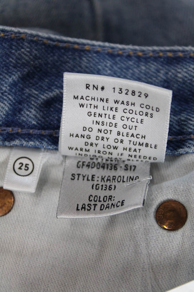 Grlfrnd Womens High Rise Button Up Skinny Leg Karolina Jeans Blue Cotton Size 25