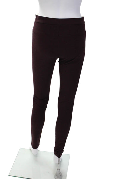 Joseph Womens Mid Rise Skinny Leg Dress Pants Wine Red Cotton Size EUR 34