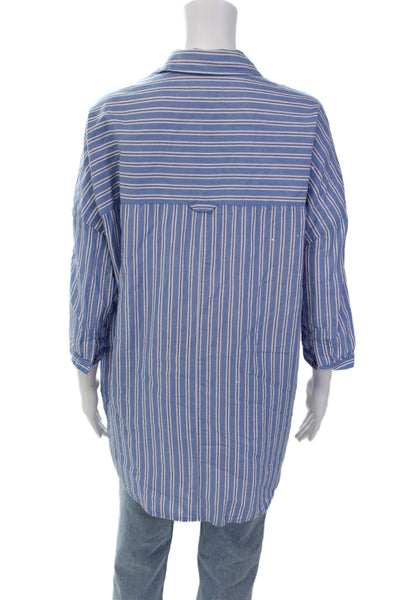 Pilcro and the Letterpress Anthropologie Womens Button-Down Shirt Blue Size XS/S