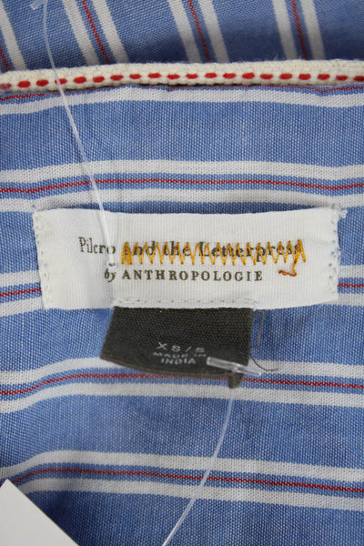 Pilcro and the Letterpress Anthropologie Womens Button-Down Shirt Blue Size XS/S