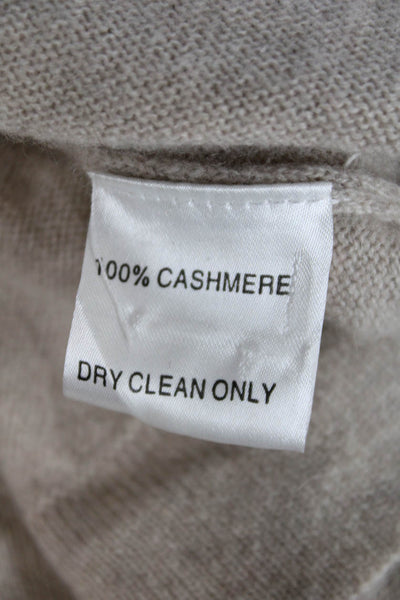 Cortland Park Womens Cashmere Long Sleeve Pullover Sweater Beige Size XS