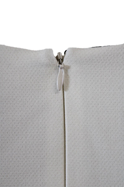 Shoshanna Womens Back Zip Sleeveless Scoop Neck Sheath Dress White Size 6