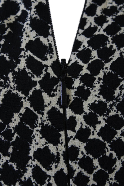 Whistles Womens Long Sleeve Front Zip Snakeskin Printed Dress Black White Size 6