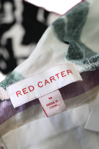 Red Carter Womens Cotton Blend Striped V-Neck Maxi Tank Dress Multicolor Size M