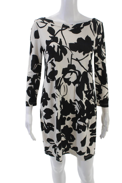 Weekend Max Mara Womens Abstract Print Long Sleeve Bodycon Dress White Size M