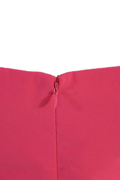 Shoshanna Womens Pleated Draped Zip Up Strapless Knee Length Dress Pink Size 8