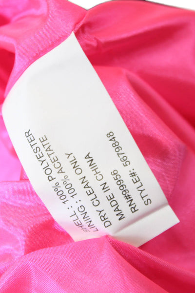 Shoshanna Womens Pleated Draped Zip Up Strapless Knee Length Dress Pink Size 8