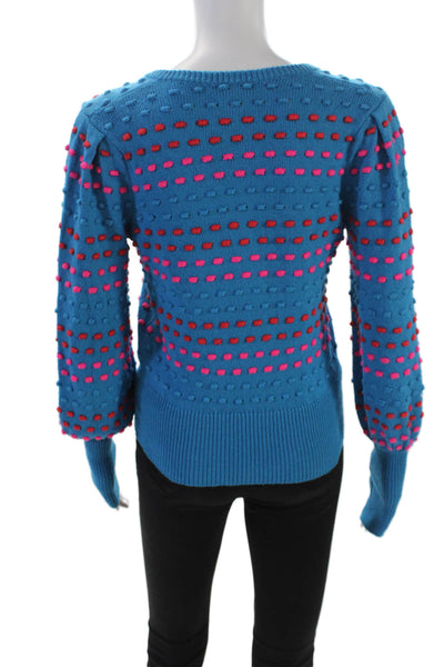 Lily Pulitzer Womens Cotton Blend Spotted Pullover Sweater Top Blue Size XS