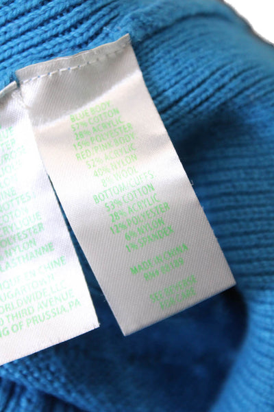 Lily Pulitzer Womens Cotton Blend Spotted Pullover Sweater Top Blue Size XS