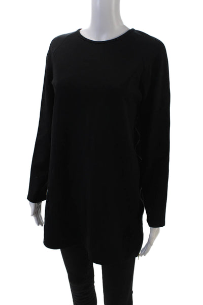 Harvey Faircloth Womens Stretch Long Sleeve Zippered Tunic Top Black Size 6