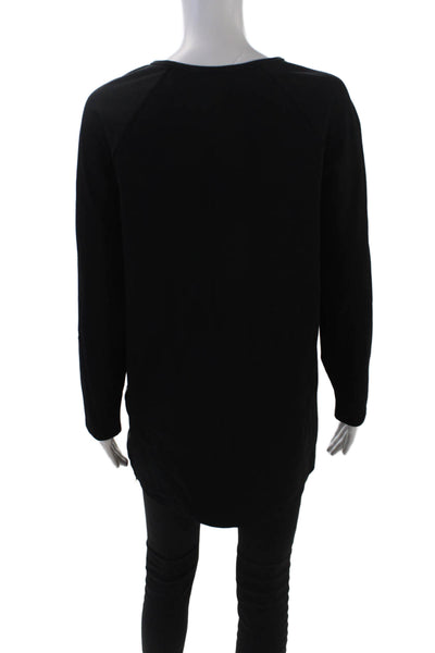 Harvey Faircloth Womens Stretch Long Sleeve Zippered Tunic Top Black Size 6