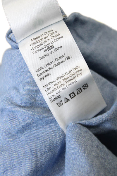 J Crew Womens Cotton Classic Fit Collared Button-Down Shirt Blue Size 0