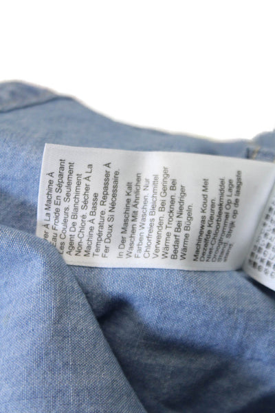 J Crew Womens Cotton Classic Fit Collared Button-Down Shirt Blue Size 0