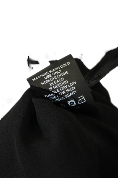 Vince Camuto Womens V Neck Long Sleeves Asymmetrical Blouse Black Size Extra Sma
