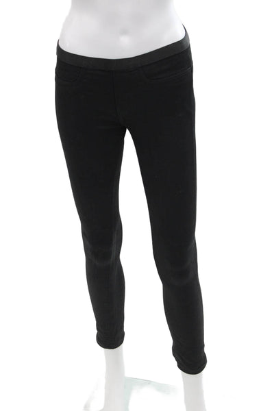 Helmut Lang Womens Textured Lined Skinny Leg Casual Pants Black Size EUR 24